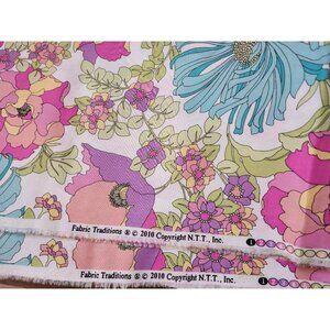 Fabric Traditions Floral Soft Cotton Purple Blue Green Retired 44" by 3.8yds